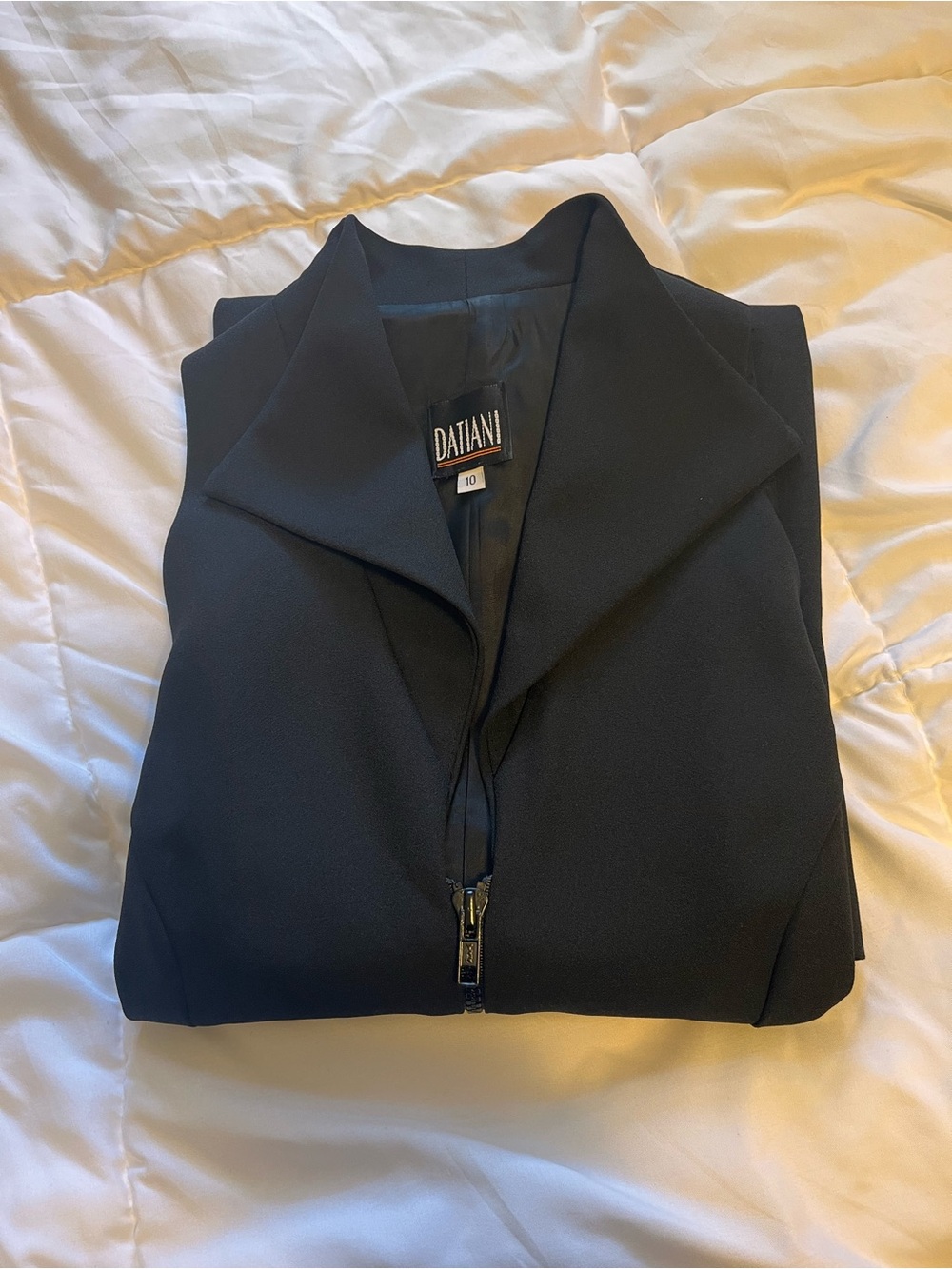 Black Zip-Front Women's Blazer Jacket